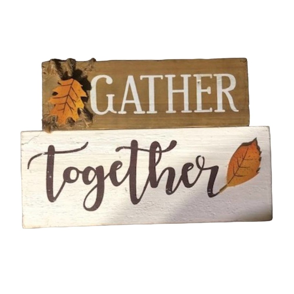 Fall Autumn Harvest Rustic Wood‎ Stack Sign - Picture 2 of 2